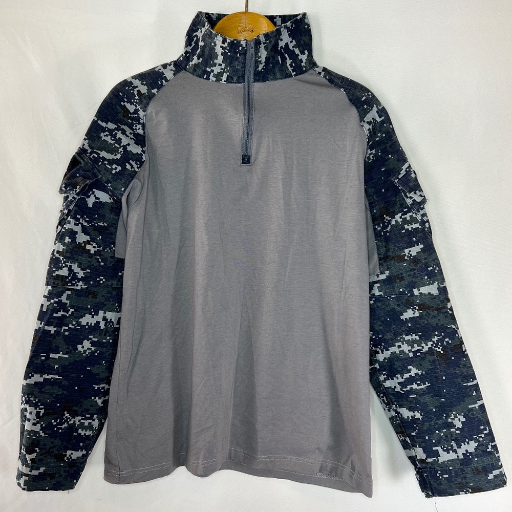 Men's L |  Large Gray Navy Tactical Military Combat Hunting Uniform Camo Top
